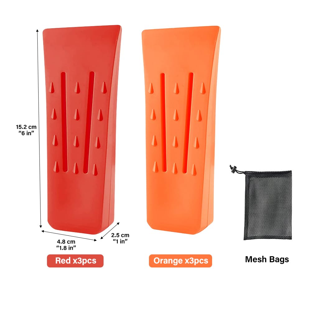 6 Pezzi Cunei di Abbattimento, Cunei Forestali in Plastica ABS da 6 Pollici, Cunei di Spacco per Legno con Sacchetto, Strumento Accessorio per Boscaioli, Cunei di Abbattimento