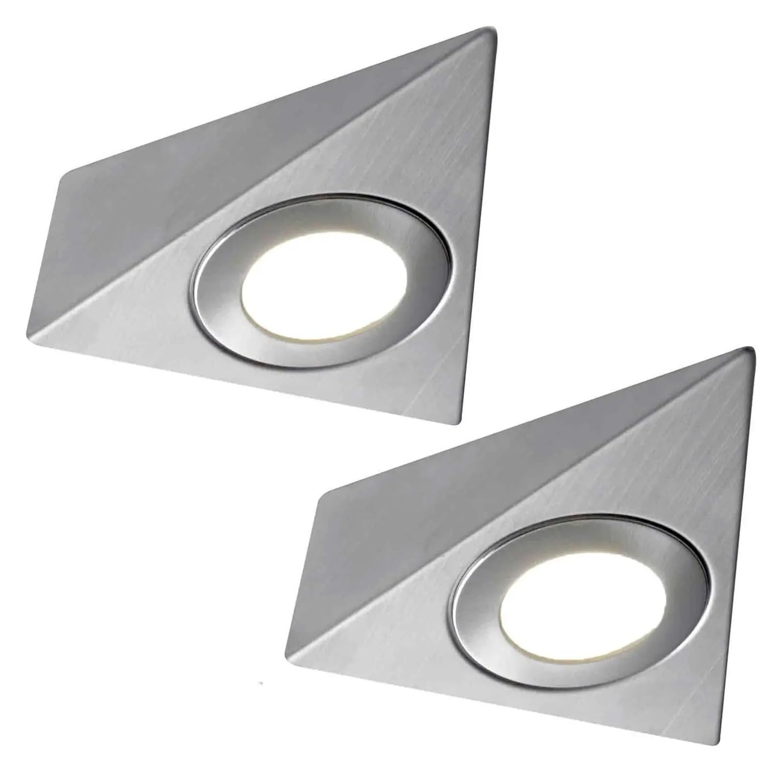 2-częściowy 3W LED pod szafką piramida oświetlenie punktowe zestaw sterowników ze stali nierdzewnej ciepły biały blat kuchenny blat szafka(White,230V AC)