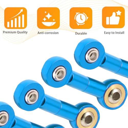 Fraizoe RC 10PCS M2.5 Tie Rod End Ball Joint Aluminum Ball Head Holder Steering Linkage 13mm Upgrade Parts Compatible with HSP Tamiya Mini 4WD, RC Truck Crawler Car/Robot/Boat/Airplane Models, Blue by Fraizoe RC - Image 4