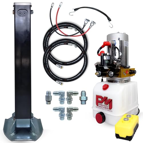 Hydraulic Trailer Jack (12,000 lb) - Power Jack 12K Double Acting, Lift Trailer Jack Stand with Hydraulic Power Unit (12k Jack Kit Weld on)