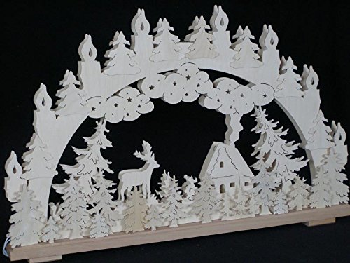 Lit électrique de voûte en bois sculpté Rudolphs Schatzkiste, le cadeau de Noël traditionnel