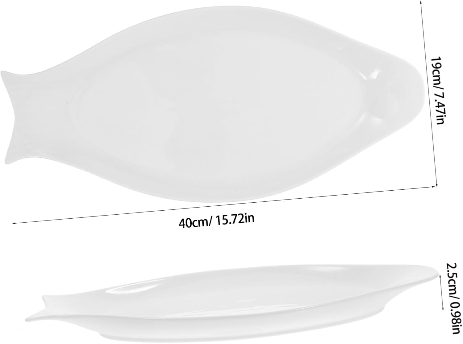 LIFKOME White Oval Ceramic Fish Platter Serving Plate for Home Restaurant for Steaming Fish and Party Snacks Kitchen Tableware Supplies