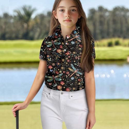 Toddler to Youth Boys Golf Shirts Short Sleeve Performance Polo Shirts Moisture Wicking School Uniform Button Up4