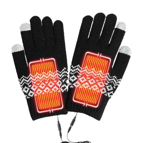 Guantes USB de calentamiento rápido - Guantes calefactables para pantalla táctil Diseño de dedos completos | Calentadores de manos lavables y extraíbles para mecanografía, ciclismo, senderismo