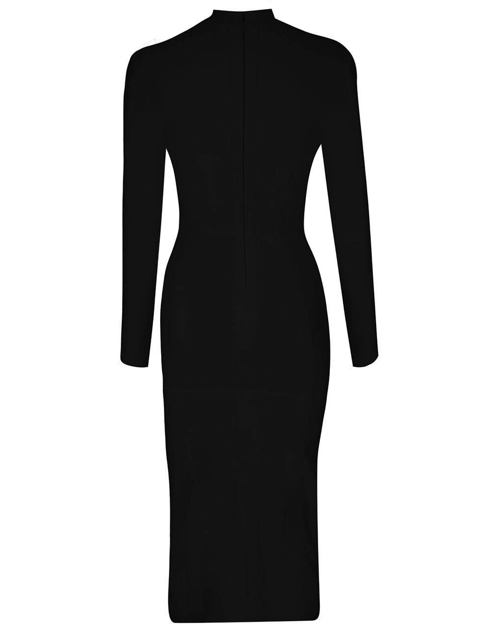 Whoinshop Abito da donna a maniche lunghe, con fascia per feste, abbigliamento da discoteca, midi
