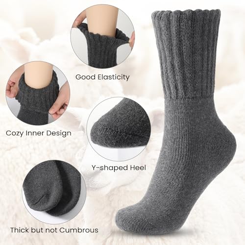 Colothy Merino Wool Socks for Women Men, Thick Thermal Winter Boot Sock - image 5