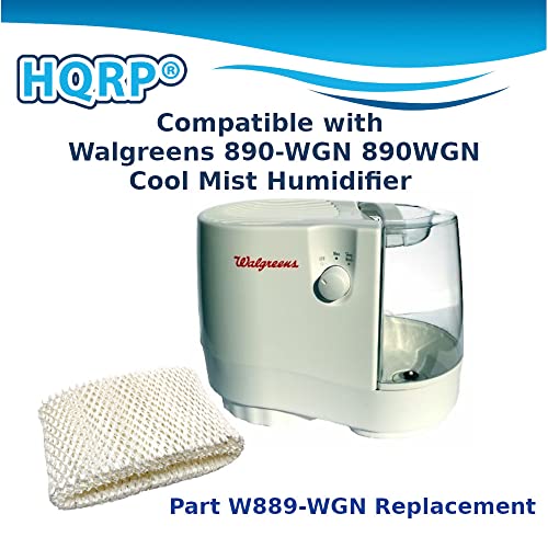 Hqrp 2-Pack Wick Filter Compatible With Walgreens 890-Wgn 890Wgn Cool Mist Humidifier, W889-Wgn Replacement #TOP3