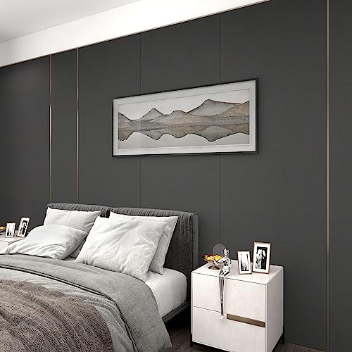 Image of practicalWs 23.6 in x 118 in Dark Grey Wall Paper Peel and Stick Wallpaper