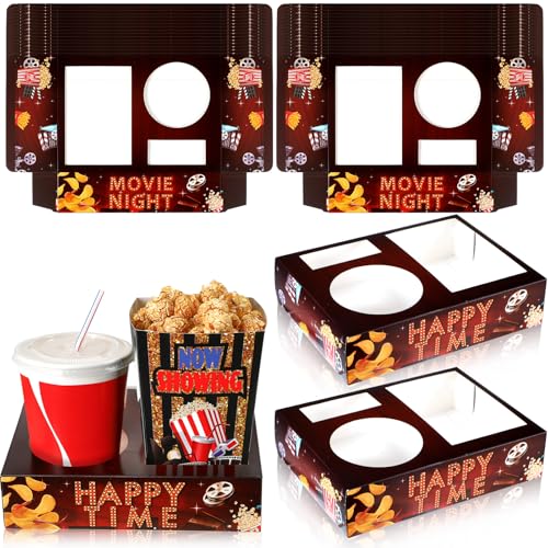 Faccito 36 Pcs Movie Night Snack Trays Theater Snack Boxes Disposable Cinema Paper Holder Movie...