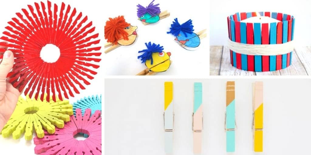 1.9 In Orange Wood Clothespins Hang Kids Artwork Craft Project Clothes Clips for Drying Bag Pegs with String Pack 50 image 4