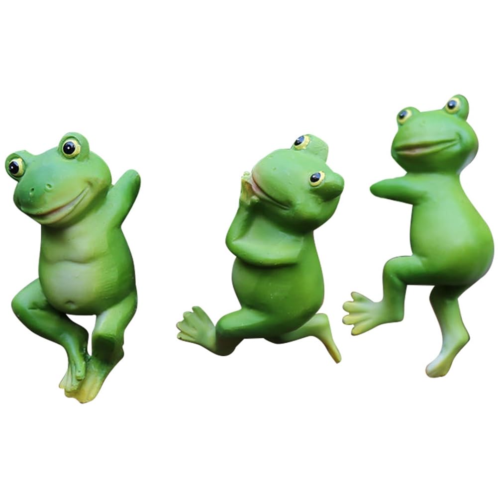 CTRLZS Cute Frog Figurines Hanging Animal Statue, Resin Pot Climbing Sculpture Outdoor Statues Ornaments Decor for Flower Pot,