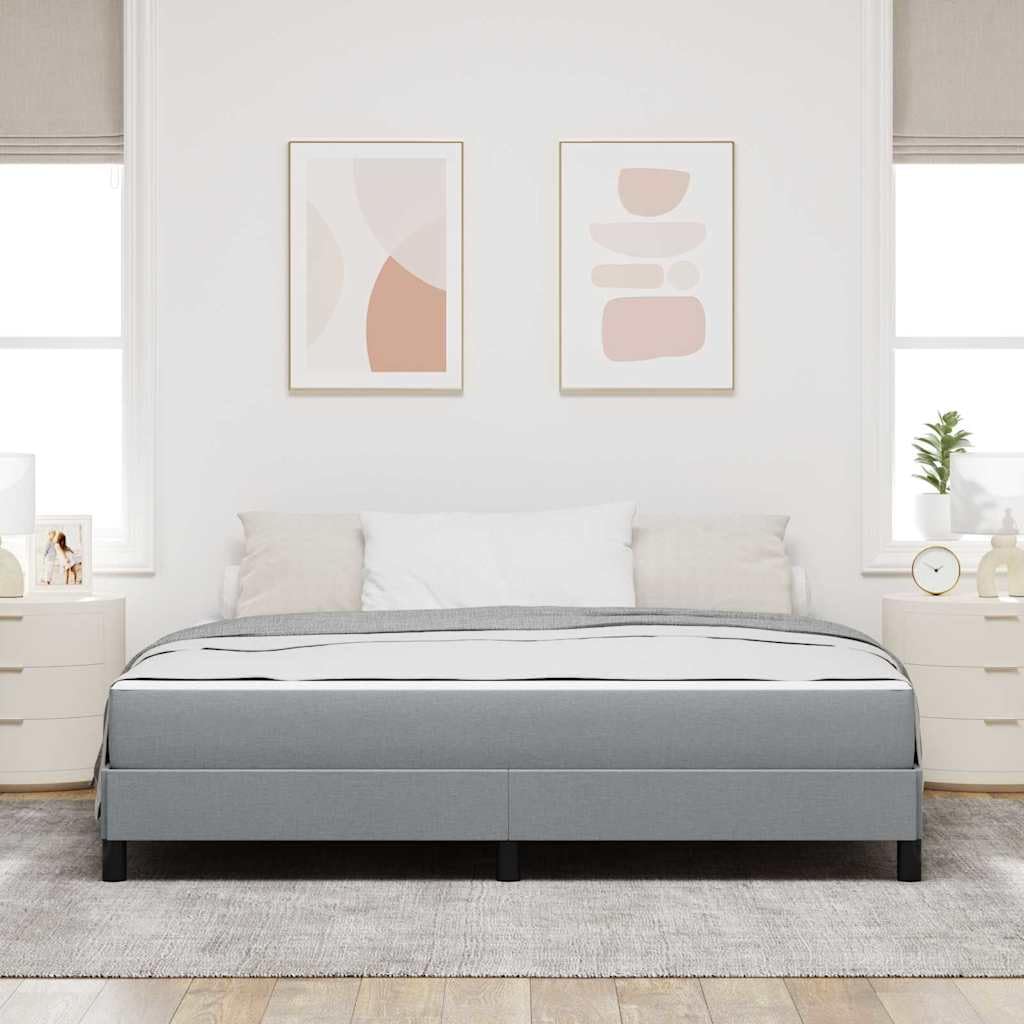 Hothingwell Łóżko sprężynowe Jasnoszary 180x200 cm Tkanina
