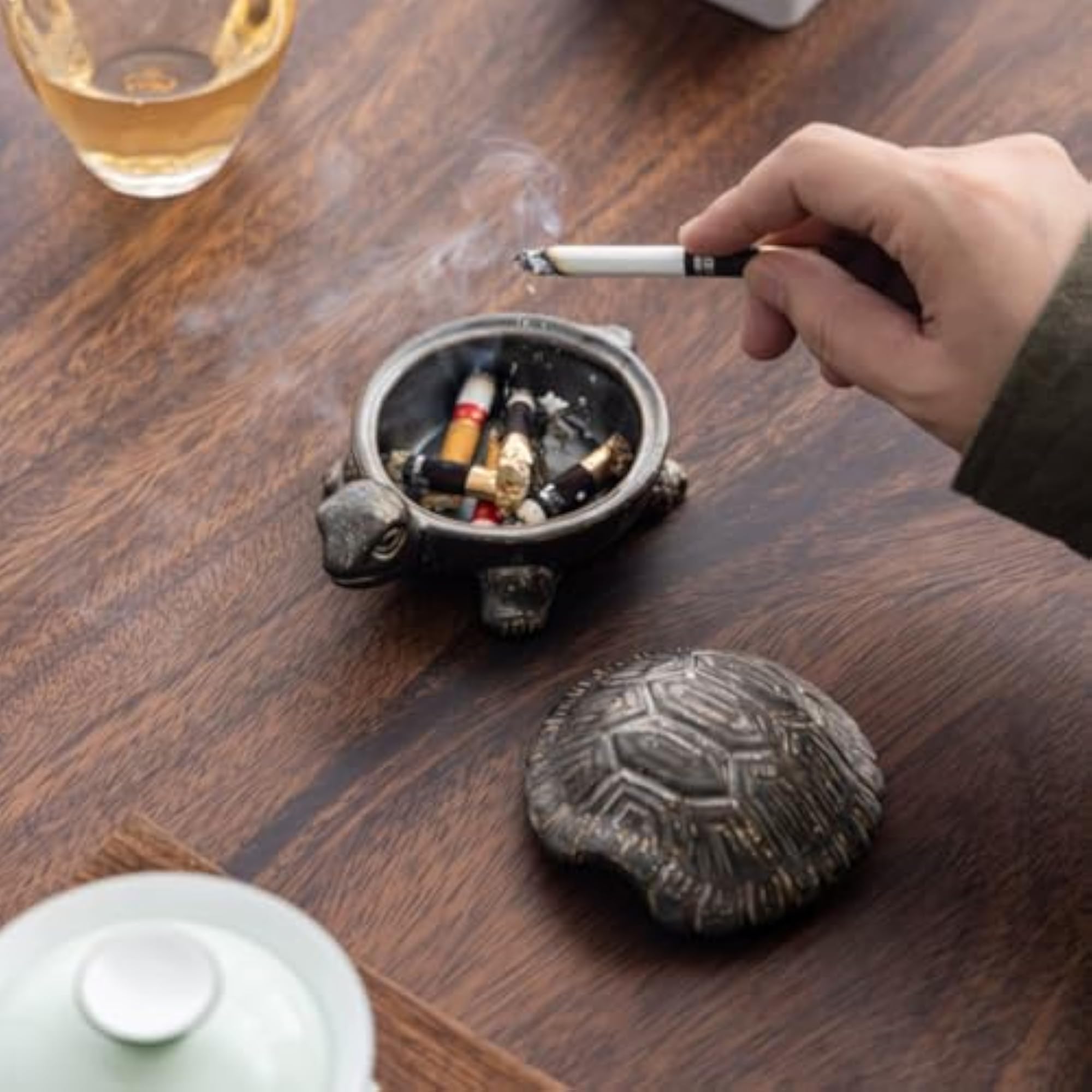 Turtle Ashtray, Handmade Ceramic for Cigarettes