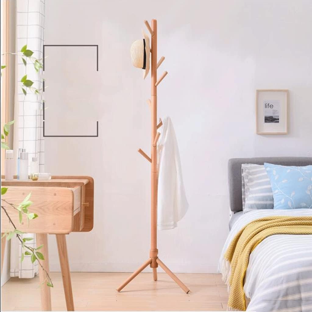 Appendiabiti portatile in legno con 8 ganci, appendiabiti multifunzione da pavimento, per uso interno, salvaspazio