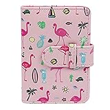 CAIUL Compatible 20 Pockets Mini Wallet Photo Album with PU Leather Cover for Fujifilm Instax Mini 9 8 8+ 70 7s 90 25 26 50s Films, Bank Cards, Credit Cards, Tickets (Watermelon Flamingo)