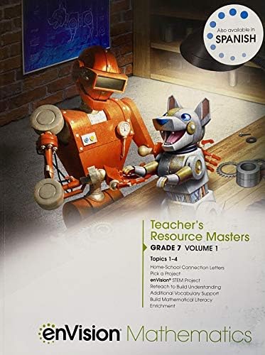 enVision Mathematics, Teacher's Resource Masters, Grade 7 Volume 1 Topics 1-4, c. 2019 9781418269371, 1418269379