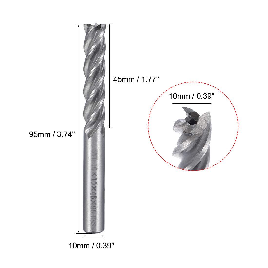 Sourcingmap piatto naso frese CNC router bit 4 flute