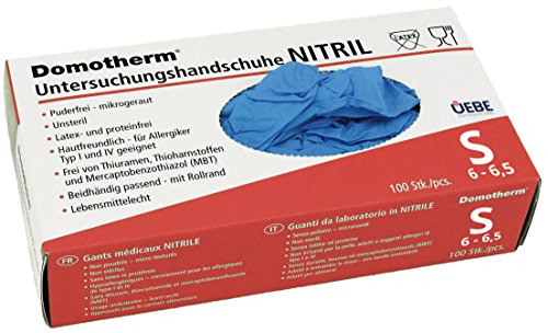 Domotherm Nitril Untersuchungshandschuhe, Größe 6 - 6,5 / S (Packung mit 100 Stück Einweghandschuhen) Cover