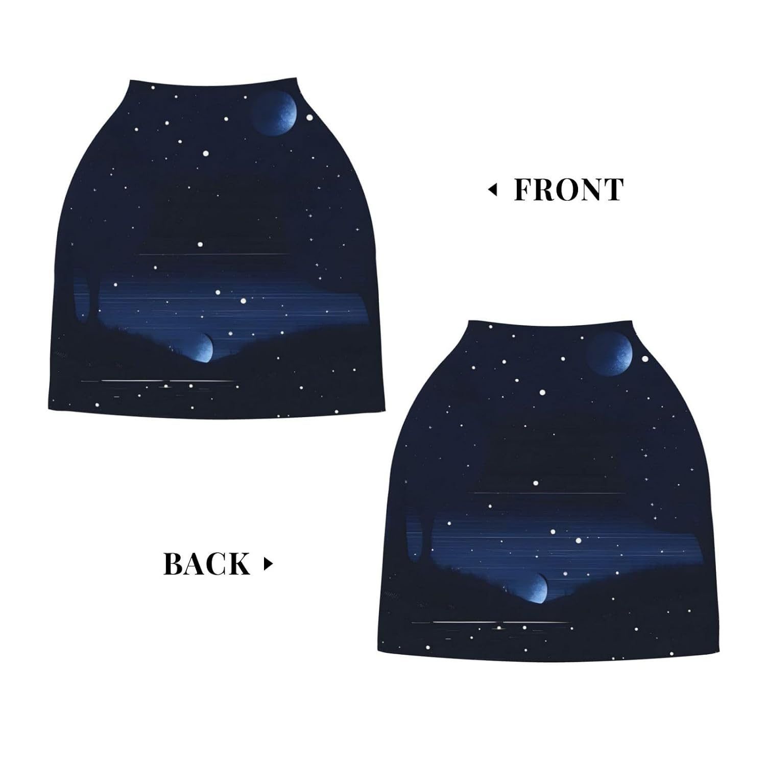 Dark Blue Night View Versatile full-print Stroller Chair Cover/Nursing Cover, specially designed for your baby, Black