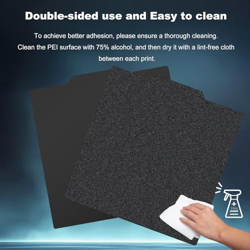 Image of 310x320mm Black PEI Plate for CR-10S Pro /V2 /CR-10 V3 /Ender 3 Max /Kobra Plus Double Sided Textured + Smooth PEI Spring Steel Heated Bed Without Magnetic Base for Anycubic /Creality 3D Printer