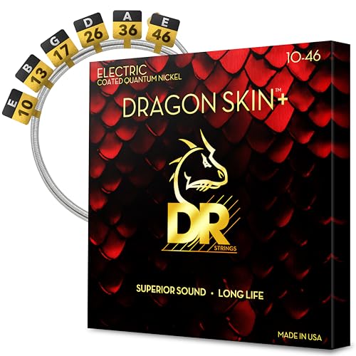 DR Strings Dragon Skin+ Quantum Nickel Coated Electric Guitar Strings - Medium .010-.046