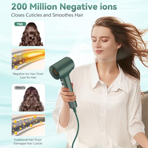 TQQ Haartrockner, 200 Million Negativ Ionen Fön, 110.000 U/min Bürstenloser Motor Schnelles Trocknen Föhn… – Ansicht 3