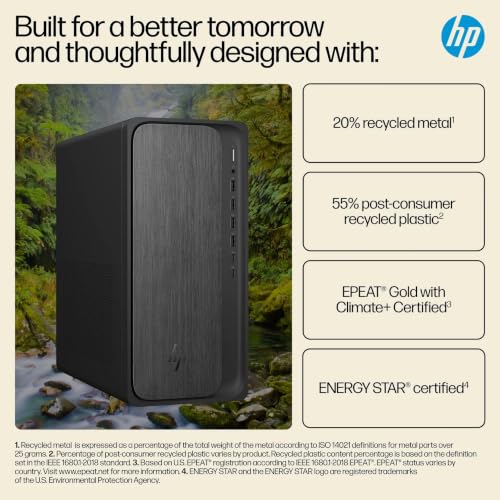Image of HP OmniDesk Desktop, Tower Computer with NVIDIA GeForce RTX 3050 Dedicated Graphics, AMD Ryzen 7 8700G, 16GB DDR5 RAM 512GB SSD, Windows 11 Pro, Wireless Keyboard & Mouse, Docking Station, Gray Wood
