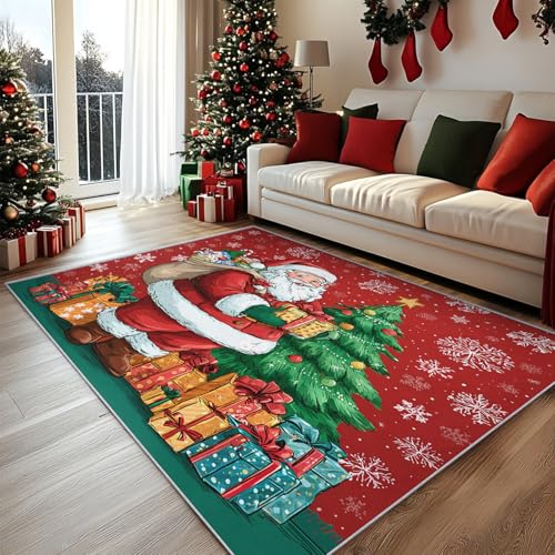 Tapis salon Père Noël lavable pour réchauffer l'ambiance de vos fêtes - 4