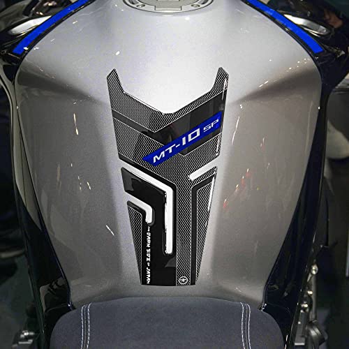 Autocollant 3D Protection pare-vent moto compatible avec Yamaha MT-10 2022 Bleu Metal