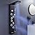 MENATT LED Shower Panels Tower System, SUS304 Stainless Steel Bathroom Shower Panel System with 4 Body Jets, Rainfall, Waterfall, Handheld Shower, Tub Faucet (Black)