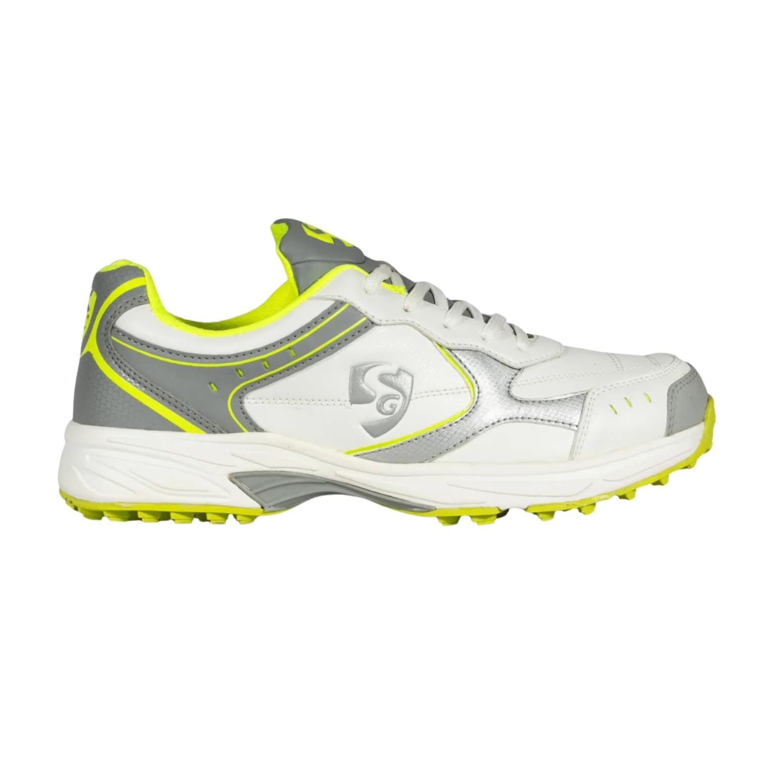 SG Armour Stud Cricket Shoes – White/Grey/Lime, Lightweight, Comfortable & Durable Studs for Professional Cricket-image-18