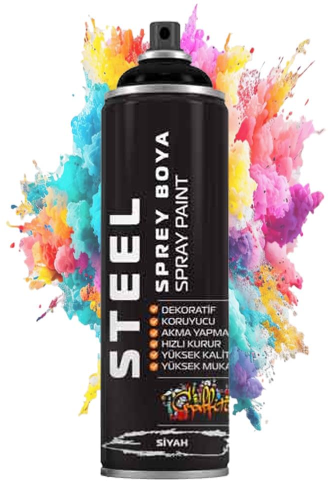 Sprey Boya 200 ml 1 Adet Hızlı Kuruyan Renkli Profesyonel Ahşap Plastik Demir Metal Cam Porselen Duvar Sprey Boya