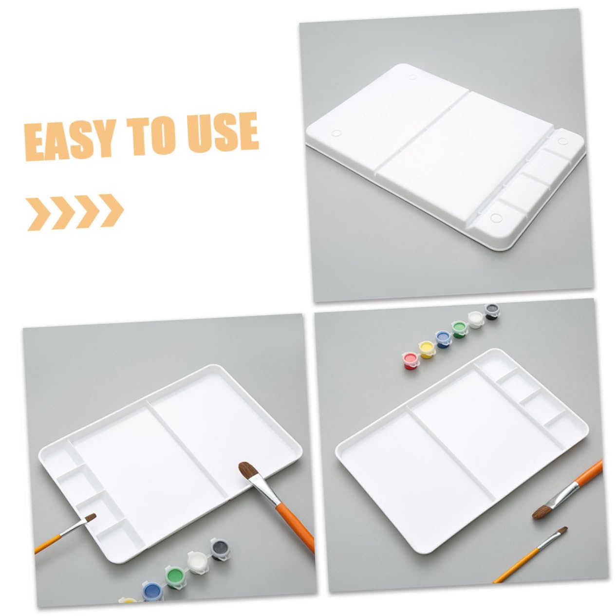 Palette de Peinture Carrée Multi-grilles en PP pour Peintres Étudiants
