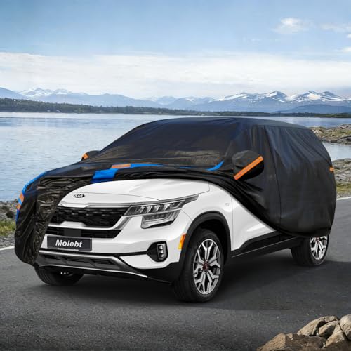 Image of Custom Fit SUV Car Cover for Kia Seltos (2019-2026), Upgraded Waterproof All Weather Outdoor Auto Cover with Driver Door Zipper & Mirror Pockets, UV /Snow /Dust Protection