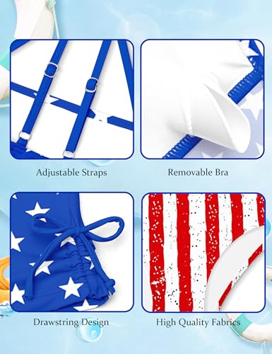 Image of Girls Tankini Swimsuits Two Piece Bathing Suit Drawstring Swimwear Set for Girls 7-18 Years