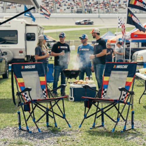GCI Outdoor NASCAR Roadtrip Rocker Camping & Sideline Sports Chair | Portable Folding Rocking Chair with Durable Armrests & Drink Holder, NASCAR Blue - image 2