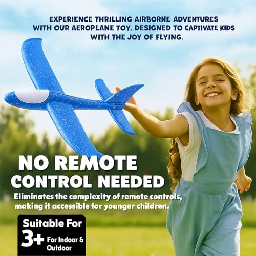 Image of GRAPHENE 2 Pack Hand Throw Flying Glider Plane Foam Aeroplane 17.5inch Aerodynamic Lightweight EPP Paper Airplane Launcher Toy for Outdoor Catapult Aircraft Plane Gift for Kids Boy Girl Multicolor