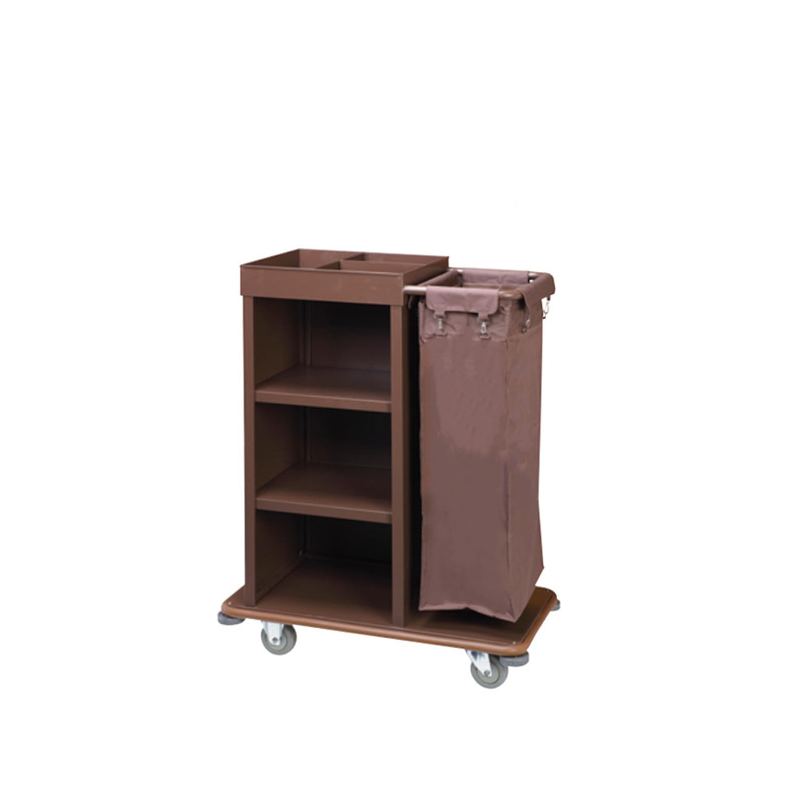 Dieser gewerbliche Reinigungswagen mit geräuscharmen Rädern und wasserdichter Oxford-Tasche eignet Sich für Hotel-, Büro- und Schulreinigungsartikel. Farbe: Braun, Maße: 830 x 460 x 1 cm.