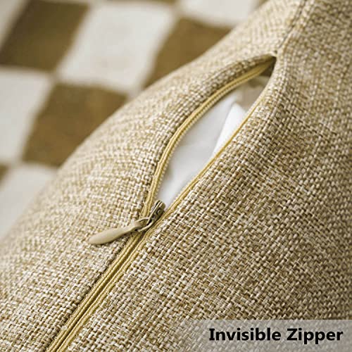 Housse de coussin 60x60 imitation lin de qualité supérieure aspect naturel - 5