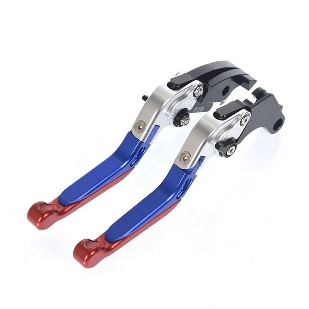Ningruibhd Sliver Red Blue Brake Levers Clutch Lever For Cbr1000rr For Fireblade Brake Clutch Levers Motorcycle Cnc Folding Extendable Brake(Sliver Red Blue)