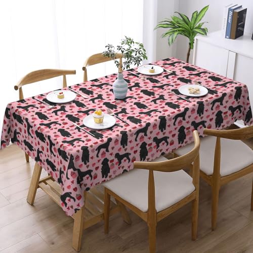Nappe rectangulaire imprimé caniche rouge antitache pour simplifier vos dîners - 3