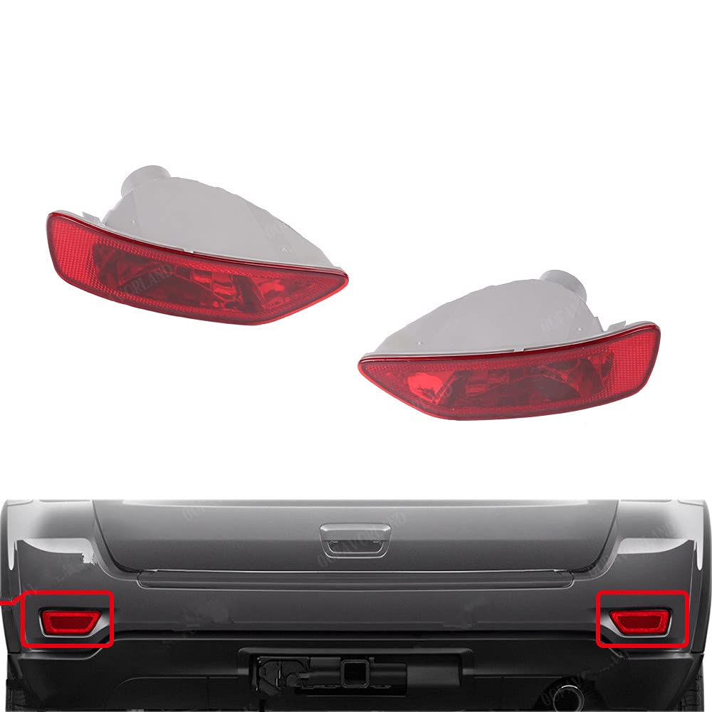 HuiGood 57010717AC 57010716AC 1 Pair Fog Light Lamp Reflector Rear LH RH Compatible with JEE-p Compass Grand Cheroke-e 2011-2017 Dodg-e Journey 2012-2018