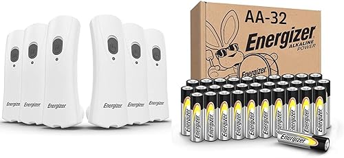 Energizer Linternas LED recargables (paquete de 6) luces de flash con práctico diseño enchufable y baterías Energizer AA, baterías alcalinas dobles