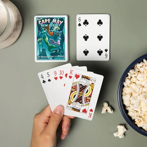 Baraja de 52 cartas estilo póker Mermaids Vintage miniatura 2