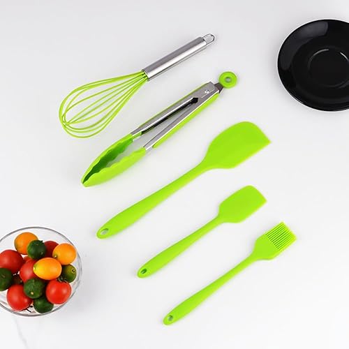 Miniatura 2 de Juego de 5 espátulas de goma de silicona, espátulas de cocina sin BPA de grado alimenticio para uso en cocina, espátula resistente al calor para