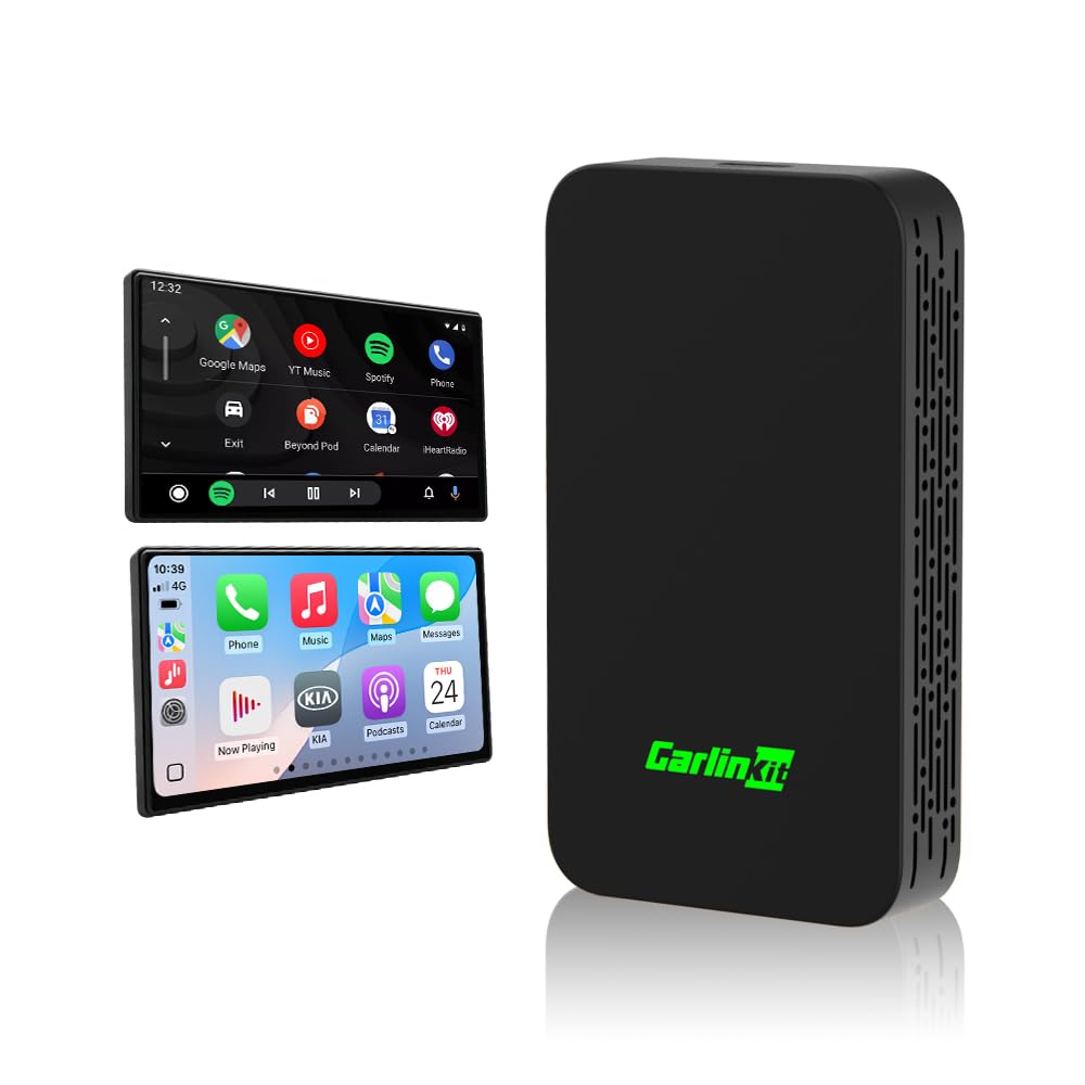 Carlinkit 2026 Nouvelle Mise à Niveau Adaptateur 5.0 2Air, Apporte CarPlay/Android Auto sans Fil, Brancher et Utiliser, Connectivité sans Fil