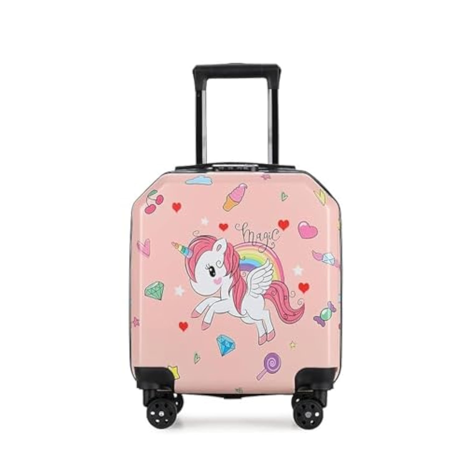 GEPASKids Luggage, Children's lightweight 3D Troelly bag, Suitcase with Cartoon pattern for Boy and Girls travel gift (unicorn)