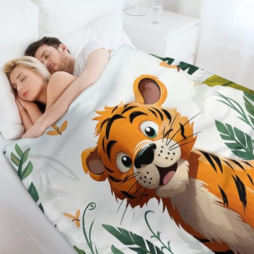 Couverture flanelle moelleuse et confortable version verticale tigre - 7
