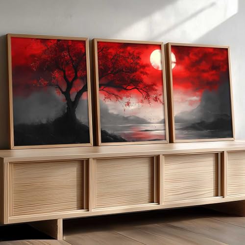Image of kotart Nature Art Wall Decor Painting for Home Decor | Vastu Frame Wall Art Painting for Living Room Bedroom Office Home Decor Painting Wall Decor Set of 3 Size (10X13 inch)