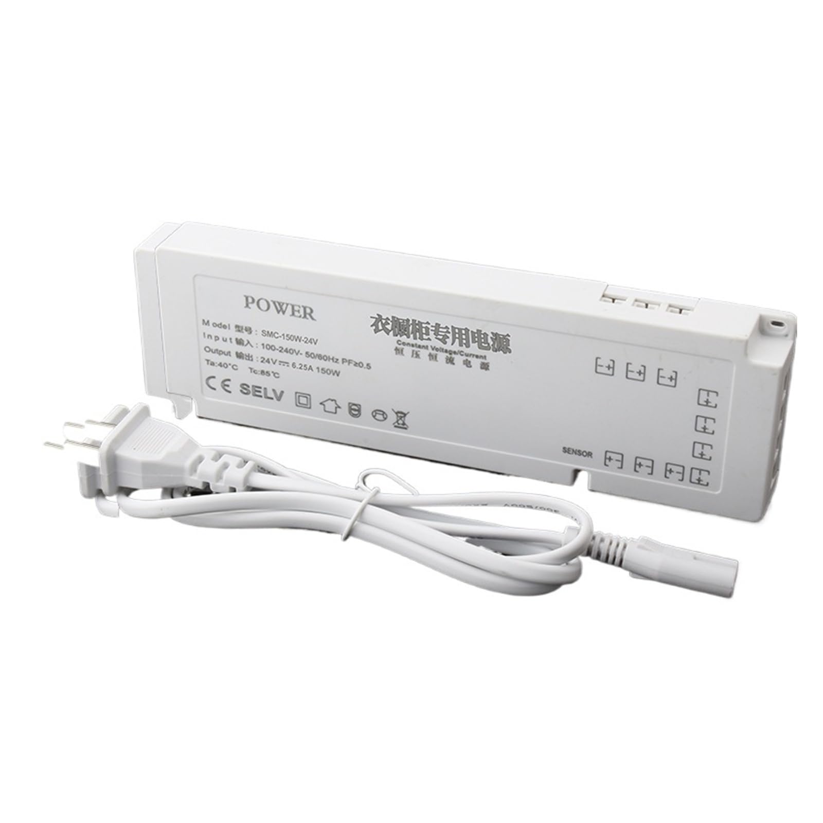 PWANUIGTE Wardrobe Cabinet Dedicated Power Supply 12V Interface with Human Body Induction Switch Transformer 24v Wine(150W-24V)